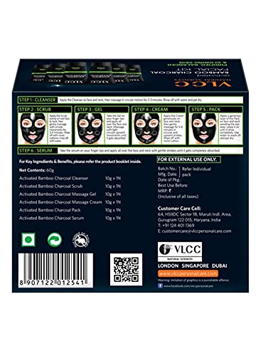 VLCC Activated Bamboo Charcoal Facial Kit, 60 g