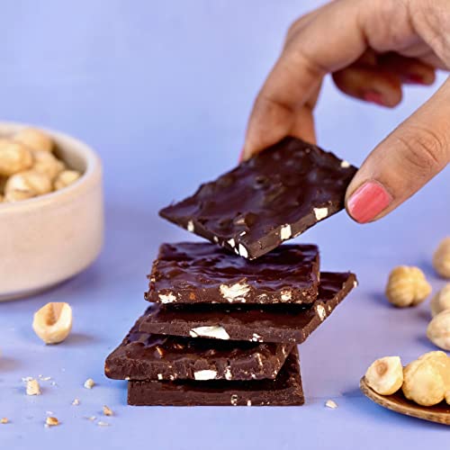 Mojo Bar Thins - 45% Dark Chocolate with Hazelnut (Vegan, Portion Controlled), 100 GM