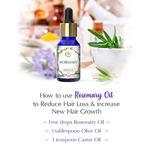 The Beauty Co. Rosemary Essential Oil - 15ml for Hair Growth and Acne Control | For Steam, Cough & Cold | 100% Pure, Natural & Undiluted