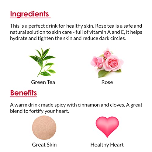 Vanalaya Rose Tea For Glowing Skin, Weight loss Made with 100% Natural Rose Petals 30g