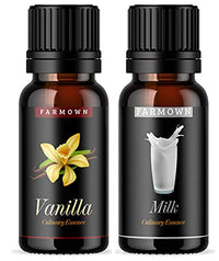 Farmown Premium Food Flavour Essence Combo Pack (Milk & Vanilla)