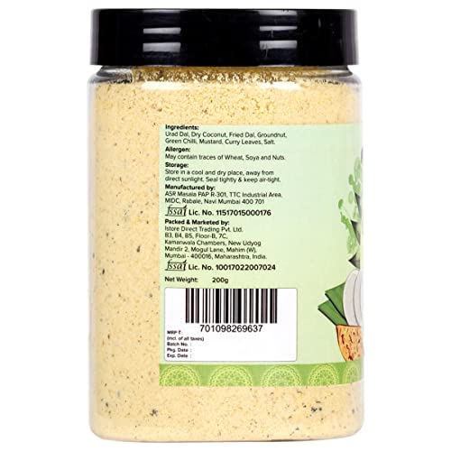 Urban Platter South Indian Style Instant Coconut Green Chutney Powder, 200g / 7oz [Nariyal ki Chutney, Just Add Water]