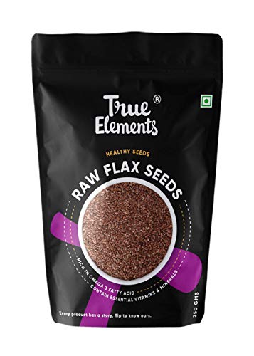 True Elements Flax seeds 250g - Flax Seeds for Hair Growth | Seeds for Eating | Flax Seeds for Weight Loss | Alsi Seeds