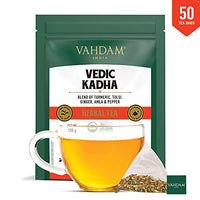 VAHDAM - Organic Ayurvedic Kadha Tea (50 Ayush Kadha Tea Bags) | Herbal Tea for Immunity | Grandma's  Kadha with Tulsi, Amla, Turmeric, Ginger, Black Pepper, Fennel, Cumin and Cloves