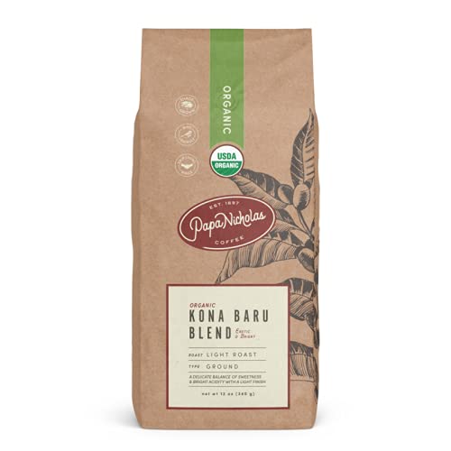 PapaNicholas Coffee Whole Bean Coffee, Family Reserve Kona Baru Blend, 12 Ounce