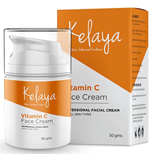Kelaya Vitamin C Face Cream For Glowing And Radiant Skin Both Women & Men | Vitamin C Cream For Skin Whitening, Brightening And Pigmentation Blended With Vitamin C, Vitamin E, Niacinamide | Vit C Cream for Dry & Oily Skin -50g
