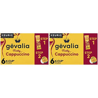 Gevalia Frothy 2-Step Cappuccino Espresso K?Cup Coffee Pods & Froth Packets Kit (6 ct Box) (Pack of 2)
