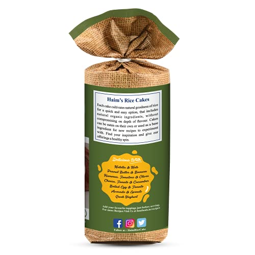 HAIM Organic Crispy Rice Thick Wholegrain Brown Rice Cakes with Multigrain (Jowar, Bajra & Ragi) (Vegan, All Natural, Gluten Free), 110 g