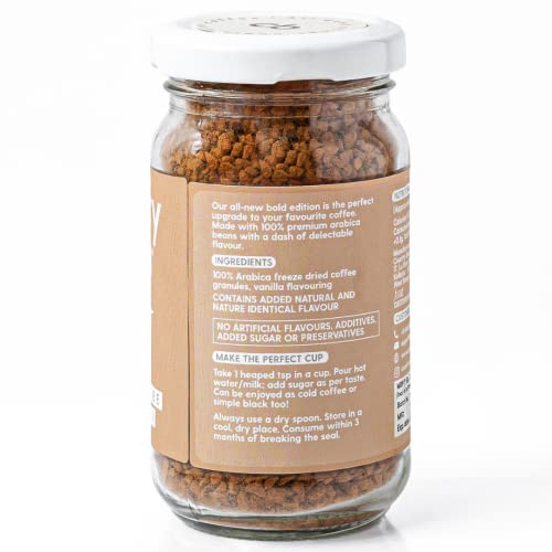 Country Bean Vanilla Instant Coffee Powder | 100% Arabica, Freeze-dried, Flavoured coffee, 50 G (25 Cups)