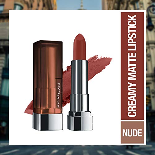 Maybelline New York Color Sensational Creamy Matte Lipstick, 676 East Village Rose, 3.9g.