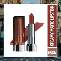 Maybelline New York Color Sensational Creamy Matte Lipstick, 676 East Village Rose, 3.9g.