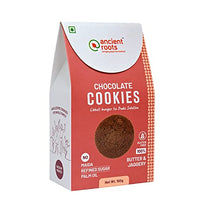 Ancient Roots India Chocolate Cookies - 150g | Biscuits | For Healthy Snacks | Best Paired with Tea & Coffee | No Wheat | No Maida | No Sugar | No Palm Oil |100% Butter & Jaggery Cookies