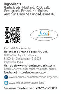 Natureland Organics Garlic Pickle 350 Gm - Organic Healthy Pickles