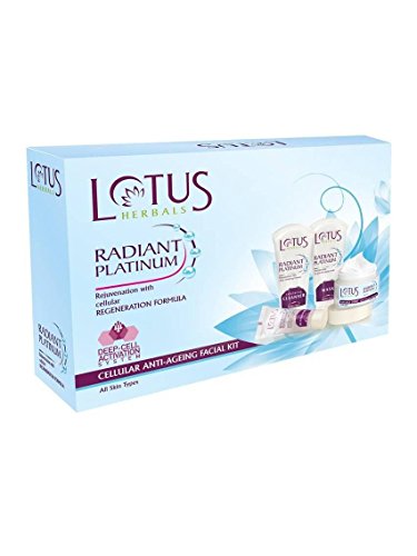 Lotus Herbals Radiant Platinum Cellular Anti-Ageing Facial Kit 5 in 1, 250g