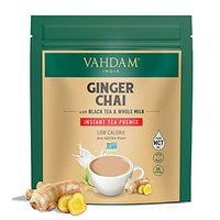 VAHDAM, INSTANT Tea Premix - Ginger (200g) | Real Ingredients - Black Tea & Ginger with Whole Milk Powder | Only 35 Calories Per Serving | 25 Servings