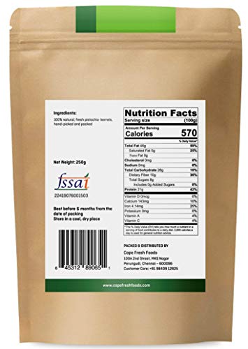 Cape Fresh Pistachios 250g | Whole | Natural | Pure | Raw | Kernels