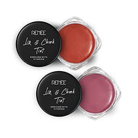 RENEE Lip & Cheek Tint Enriched with Vitamin E - Tint Combo - Red Romance & Pandora Pink, 8g | Enriched with Vitamin E, Coconut Oil, Almond Oil, Cocoa Butter | 100% Vegan - Non Toxic - Sulphate Free - Paraben Free | Long-lasting - Deeply nourishing