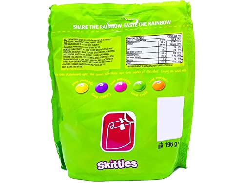 Skittles Crazy Sour Flavoured Candy, 196 g
