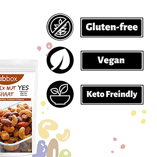 Fab Box Healthy Mix Nut Chaat, Almonds, Pistachios, Cashews & Raisins, Keto Friendly, 70 Grams