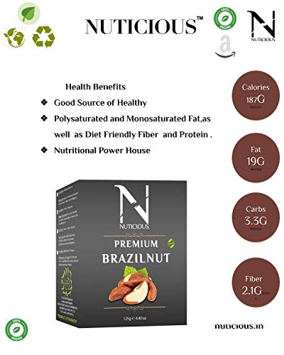 NUTICIOUS Brazil Nut 125 G X 3 Pack of 3)…Dryfruits & Berries,Diwali Gifts ,Diwali Offer ,Nuts