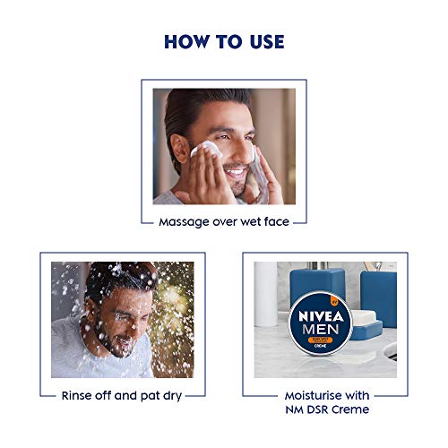 NIVEA Men Face Wash for Oily Skin, Oil Control Charcoal for Immediate Oil Control with Charcoal & Cooling Mint, 100 g