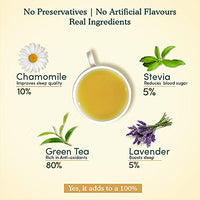 VAHDAM Organic Camomile Green Tea with Imported French Lavender Flowers - 50 Green Tea Bags | USDA Certified Chamomile Tea for Stress Relief and Good Sleep