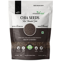 NourishVitals Chia Raw Unroasted Seeds, 200g - 100% Natural, No Added Preservatives, High Fiber, High Protein, Source of Omega-3
