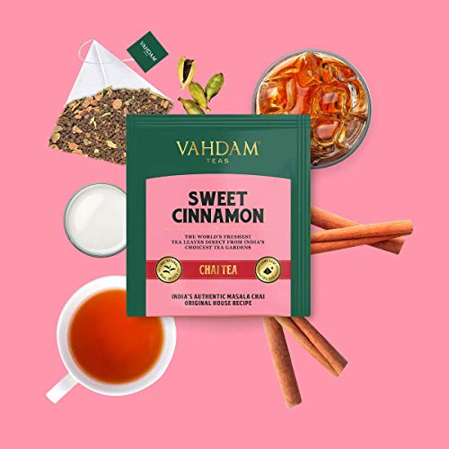 VAHDAM, Chai Tea Sampler, 5 TEAS - Tea Variety Pack | Assorted Chai Tea Bags | Cardamom Tea Bags, Cinnamon Tea Bags, Turmeric Masala Chai Tea Bags | 20 Ct | Tea Gift Set