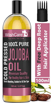 WishCare® Pure Cold Pressed Natural Unrefined Jojoba Oil - Moisturizer for Skin, Hair and Nails - 100 Ml