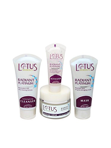 Lotus Herbals Radiant Platinum Cellular Anti-Ageing Facial Kit 5 in 1, 250g