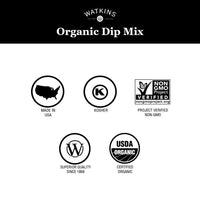 Watkins Organic Gourmet Dip Mix, Garlic & Dill, 0.74 oz. Packets, 12-Pack