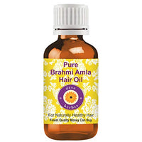 Deve Herbes Pure Brahmi Amla Hair Oil with internal Plastic Euro Dropper 100% Natural Therapeutic Grade for Skin & Hair 100ml.