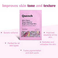 Quench Botanics Mon Cherry Sheet Mask for Bright and Clear Skin | Made in Korea | Sheet Mask Drenched with Serum | Brightens Skin and Boosts Radiance | with Cherry Blossom, Grapefruit, Pearl, Olive Oil and Babassu Seed Oil