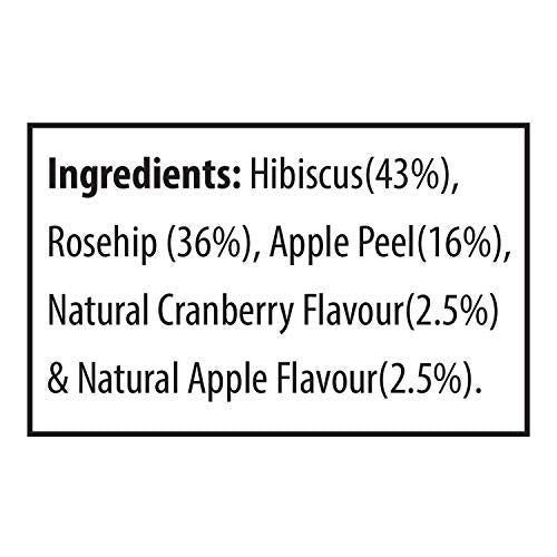 TE-A-ME Cranberry Apple Infusion Tea, 25 Tea Bags | 100% Caffeine Free | Flavored Infusion Tea