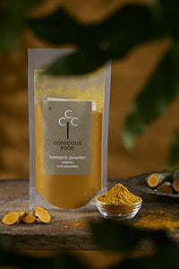 Conscious Food Turmeric Powder| Certified Organic | Antioxidant & Anti-Inflammatory | Iron-Pounded | Pure Haldi - 200g