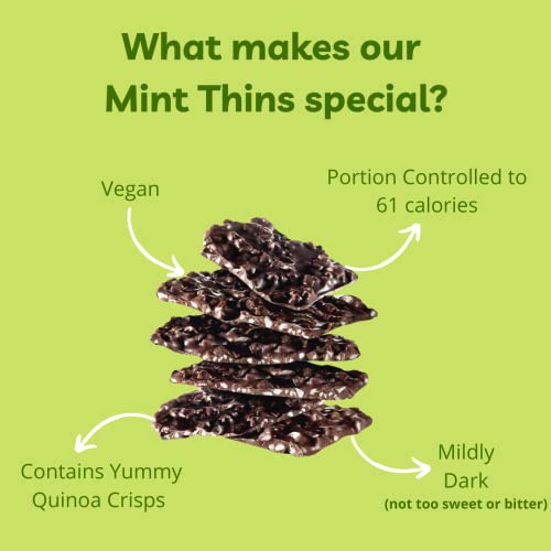 Mojo Bar Thins - Dark Chocolate Mint with Quinoa Crisps (Vegan, Portion Controlled), 108 GM