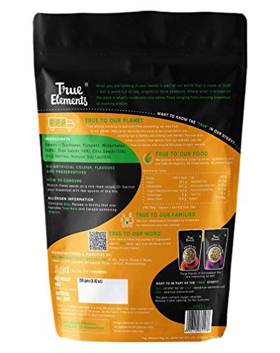 True Elements Antioxidant Seeds Mix 250g - Seeds for Eating | Diet Snacks | Mix Seeds for Weight Loss