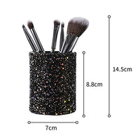 MINISO Makeup Brushes Set with Storage Barrel,Pack of 6, Eyeshadow Blending cosmetics Brush Kit,Black