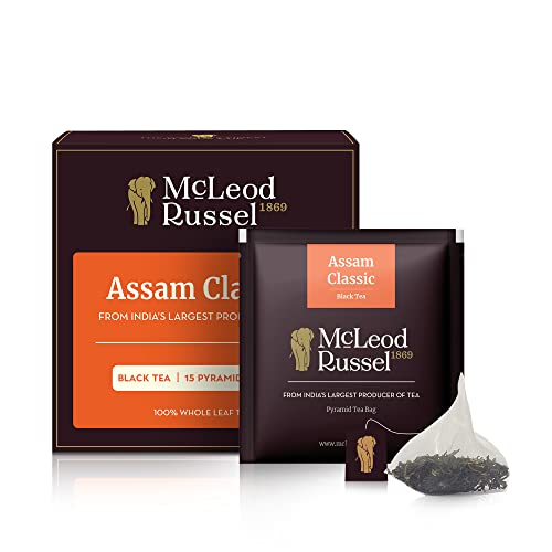 McLeod Russel 1869 - Assam Classic | 15 Pyramid Tea Bags | Golden Tips Orthodox Tea | Second Flush | Black Loose Leaf | Farm Fresh | 30g