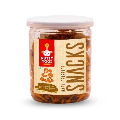 Nutty Yogi Ragi Chips | Ragi Chips | 100% Vegan & Gluten-Free | Crunchy, Spicy, Delicious | Diet Food For Weight Loss | Keto Snacks | Calcium-Rich, Low Sodium & Fat | Healthy Snacks | 100gm Pack of 2