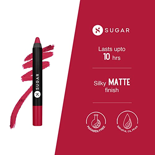 SUGAR Cosmetics Matte As Hell Crayon Lipstick22 Donna Pinciotti (Magenta Pink) Highly pigmented, Creamy Texture, Long lasting Matte Finish