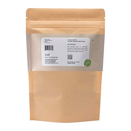 Seeds and Hands Tellicherry Special Extra Bold Black Pepper/Kali Mirch Whole [Medium Spicy] (250g)