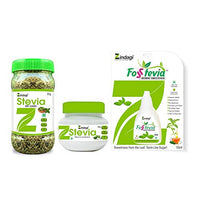 Zindagi Stevia Dry Leaves - Stevia Natural Powder - Stevia Liquid Extract - Sugarfree (Stevia Combo Pack)