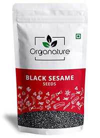 Organature Whole Fresh and Natural Black Sesame Seeds | Kaale Til | Tal | Indian Spice - Pack of (400 Grams)