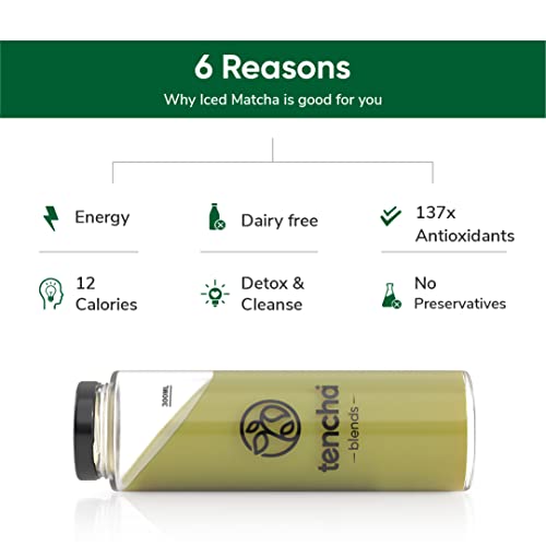 Tencha Blends Iced Matcha Cold Blend | Japanese Matcha Green Tea for Energy & Focus, No Preservatives | Stay Active 6 Hours Straight | Pack of 10 Sachets