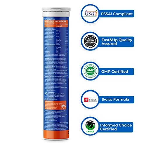 FAST&UP Reload electrolyte energy and hydration - sports drink - 20 effervescent tablets - Mango flavour,Blue