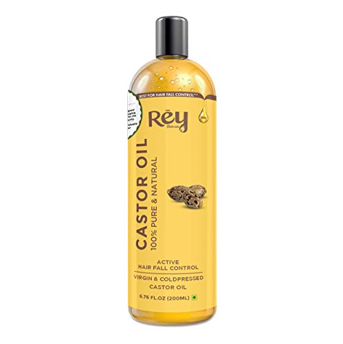 Rey Naturals Cold-Pressed, 100% Pure Castor Oil - Moisturizing & Healing, for Skin, Hair Care, Eyelashes (400ml) - (200ml x 2)