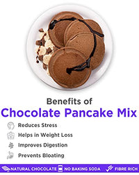 True Elements Chocolate Pancake Mix 250g - Breakfast Mix with 15% Millet | 2-Minute Pancakes | No Maida | No Baking Soda | No Added Sugar
