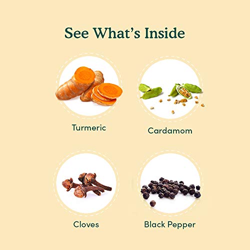 VAHDAM, Turmeric Pepper Herbal Tea- 15 Tea Bags | 100% Natural Ingredients | Health Benefits of Active Turmeric + Pepper + Cardamom + Cloves | Low Caffeine Herbal Detox Tea Blend | Anti-Inflammatory