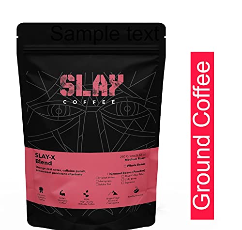 SLAY X Premium Robusta Ground Coffee Powder | India's  Strongest Coffee | Freshly Roasted | Medium to Dark Roast | No Chicory | Not an Instant Coffee 250g (Pack of 1) (Slay X)
